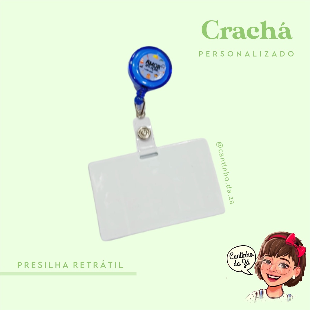 Crach Personalizado Presilha Jacar Ou Porta Crach Retr Til