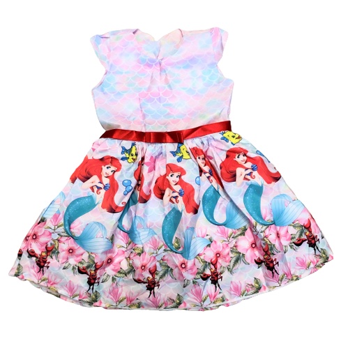 Vestido Ariel Pequena Sereia Temático Infantil Festa Shopee Brasil