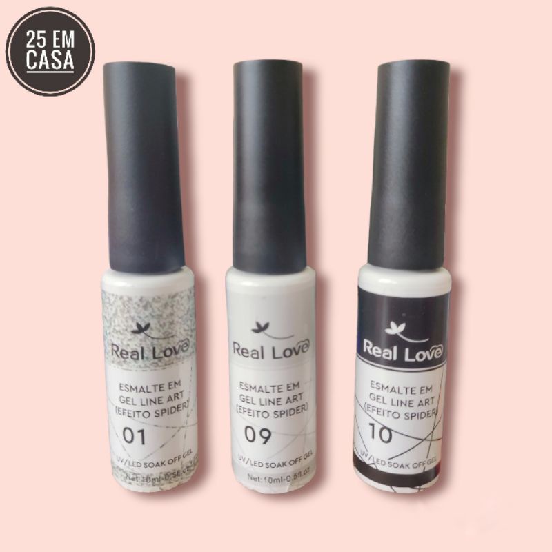 Esmalte Em Gel LINE ART Efeito Spider Real Love 10ml Shopee Brasil