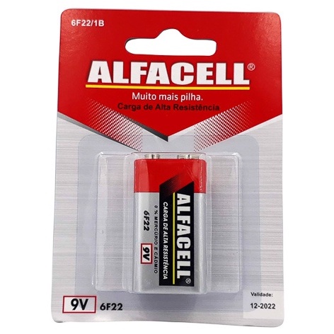 Pilha Bateria 9V Alfacell Alta Carga Shopee Brasil