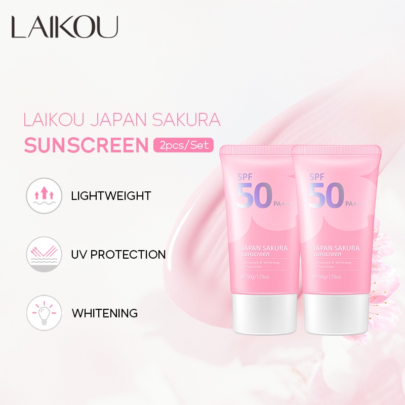 LAIKOU Sakura Protetor Solar Corporal SPF50 PA Creme Bloqueio 2pcs