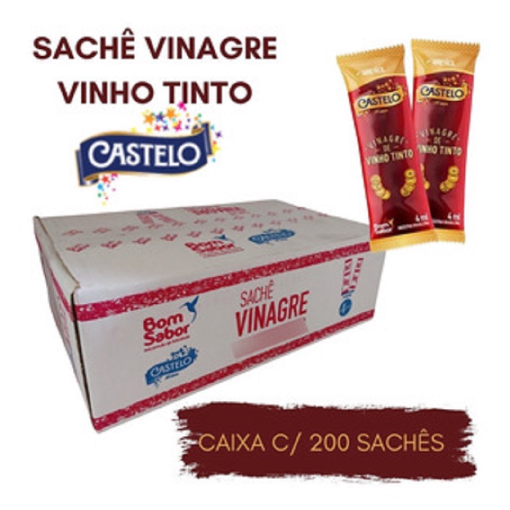 Vinagre Bom Sabor Sache Ml Caixa Unidades Castelo Shopee Brasil