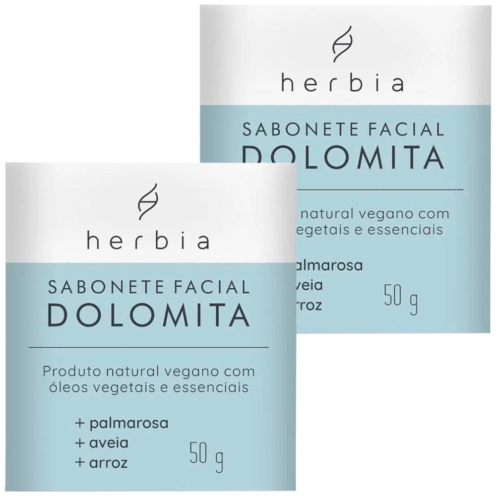 Kit 2 Sabonete Facial Dolomita Vegano 50g Herbia Shopee Brasil