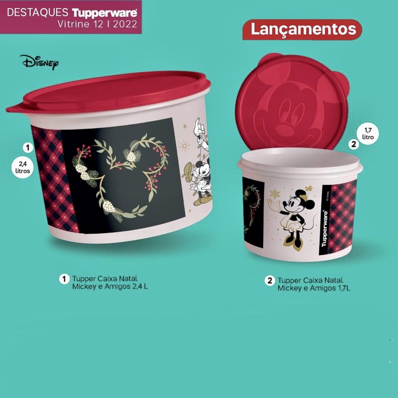 Pr Venda Tupperware Tupper Caixa Natal Mickey E Amigos Shopee Brasil