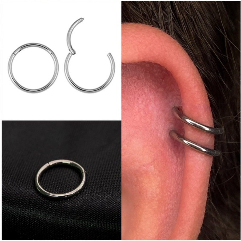 Piercing Argola de Titânio Articulada Segmentada Clicker 8mm Shopee