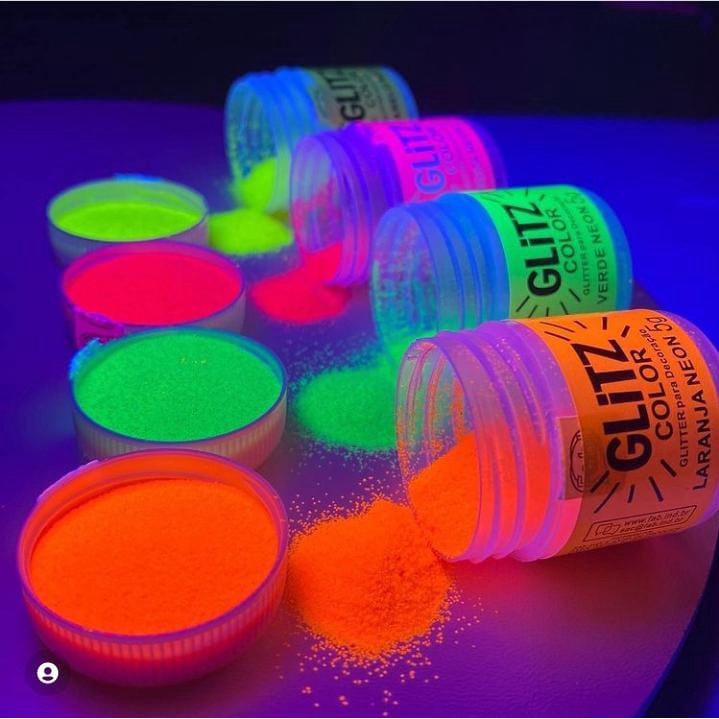 Glitter Color NEON Pó Comestível Glitz 5g FAB Brilho Para Colorir e