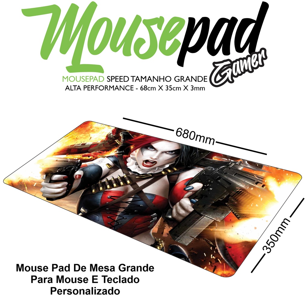 Mouse Pad Gamer Estampa Diversas Extra Grande Mouse Teclado X Cm