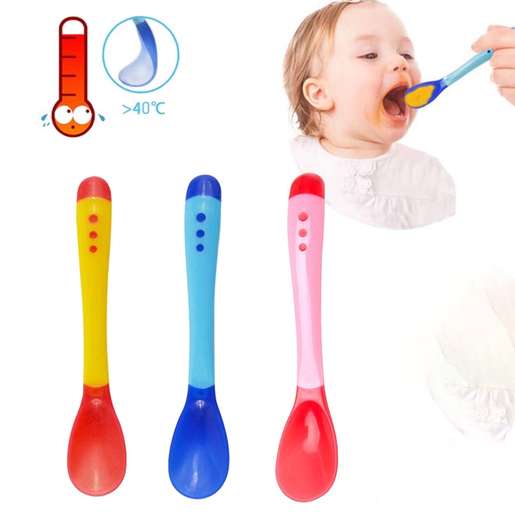 Colher Para Beb Infantil Indicador Medidor De Temperatura Silicone