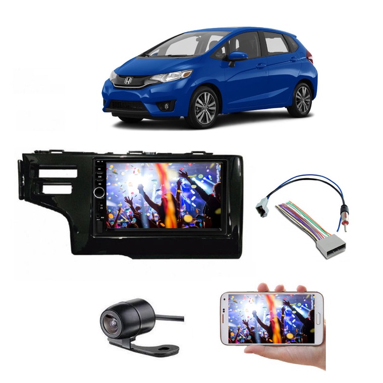 Mp5 Central Multimídia Moldura Honda Fit 2020 2021 Camera Shopee Brasil