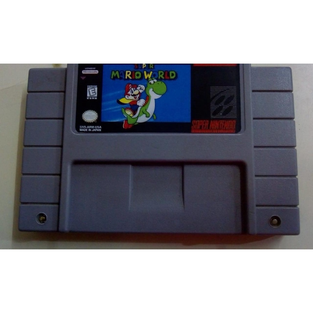 Fita Super Mario World Jogo Snes Salvando Original Nintendo Shopee Brasil