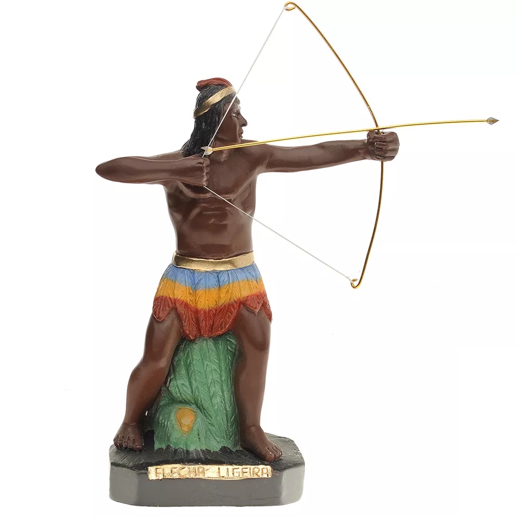 Imagem Caboclo Flecha Ligeira Cm Gesso Escultura Umbanda Shopee Brasil