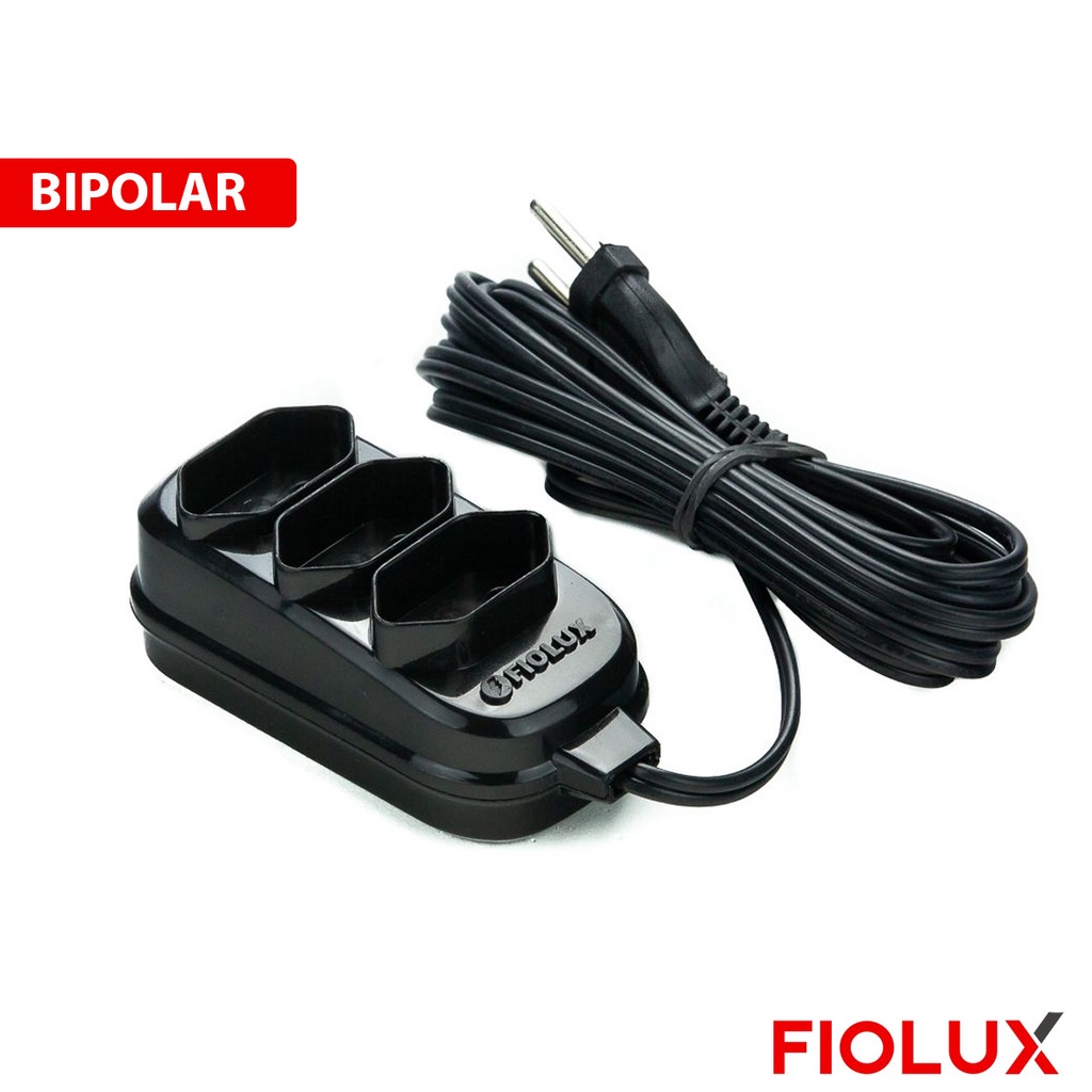 Extens O Bipolar Preta Tomadas Fiolux Metros Shopee Brasil