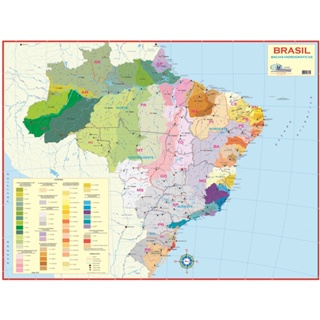 Mapa Brasil Bacias Hidrograficas Escolar Poster Banner Atual Shopee