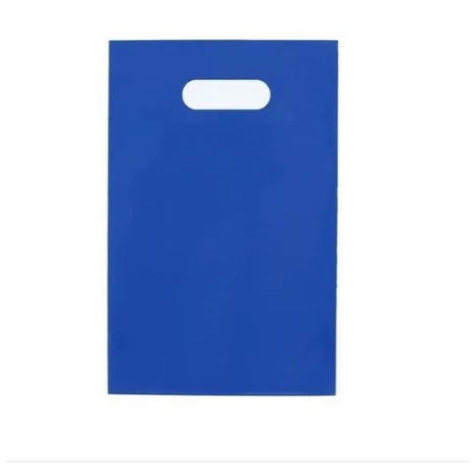 Sacolas plásticas boca de palhaço 20x30 azul c 100 alça vazada Shopee