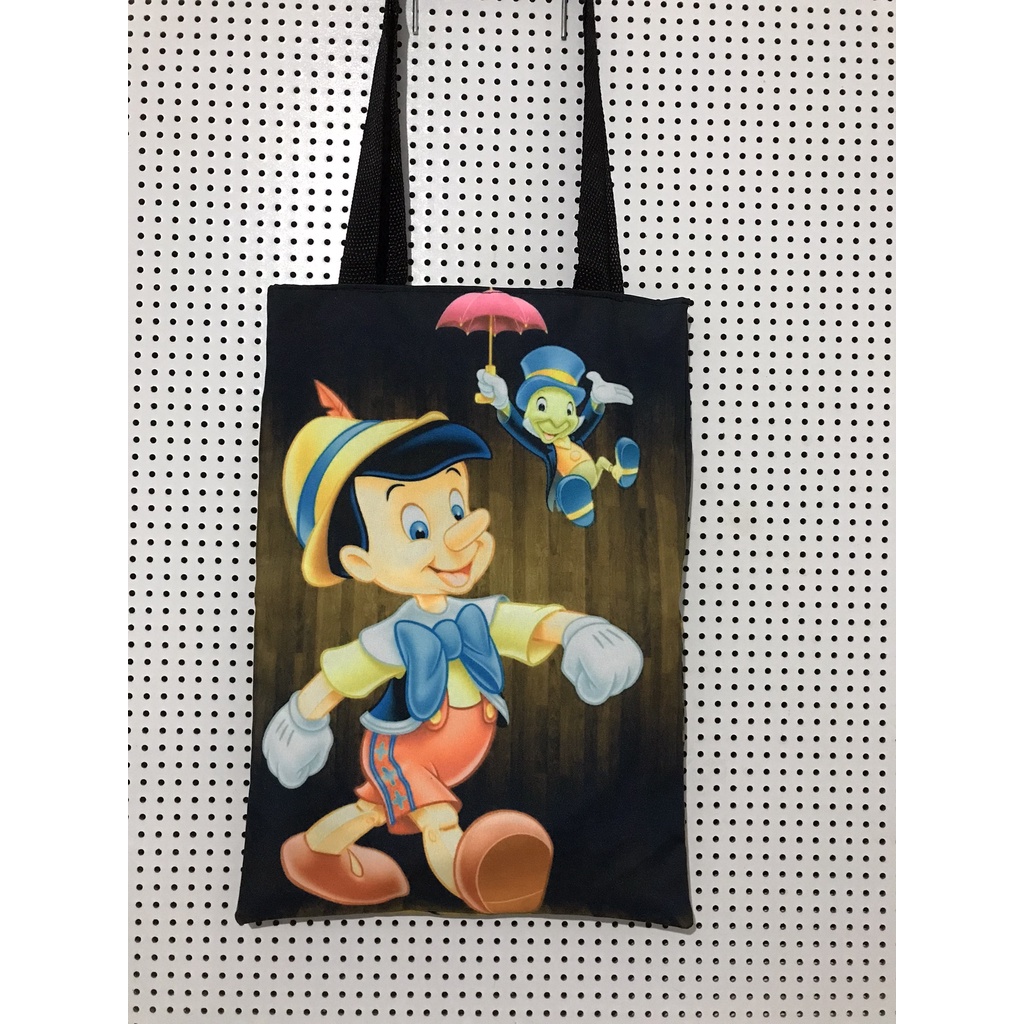 Bolsa Sacola Dupla Face Pinoquio Walt Disney Historia Estilo Ecobag