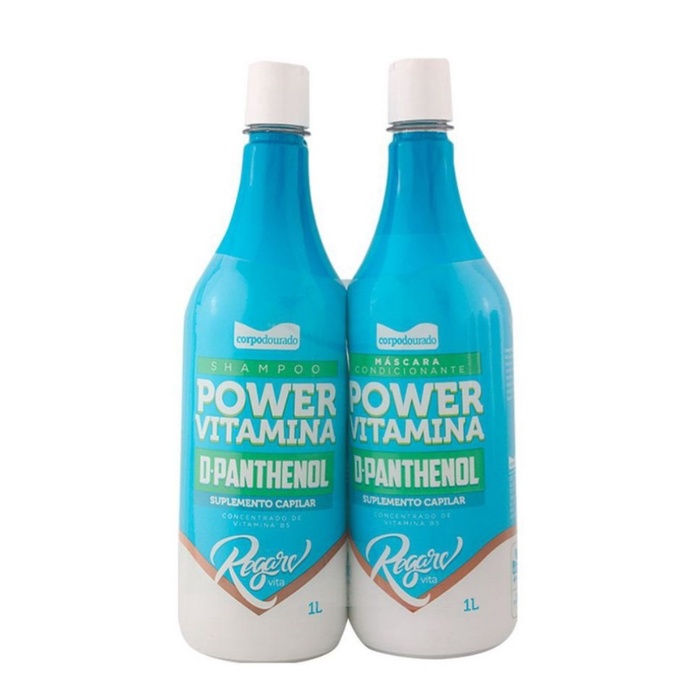 Kit Regarv Power Vitamina Shampoo Condicionador Corpo Dourado 1L