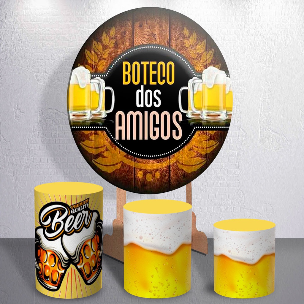 Kit Painel Redondo Boteco Trio Capa De Cilindro 3d Sublimado Shopee