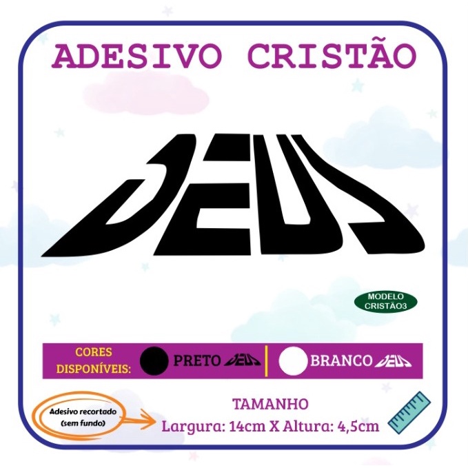 Adesivo Deus Crist O Evang Lico Cat Lico B Blia F Jesus Carro Moto