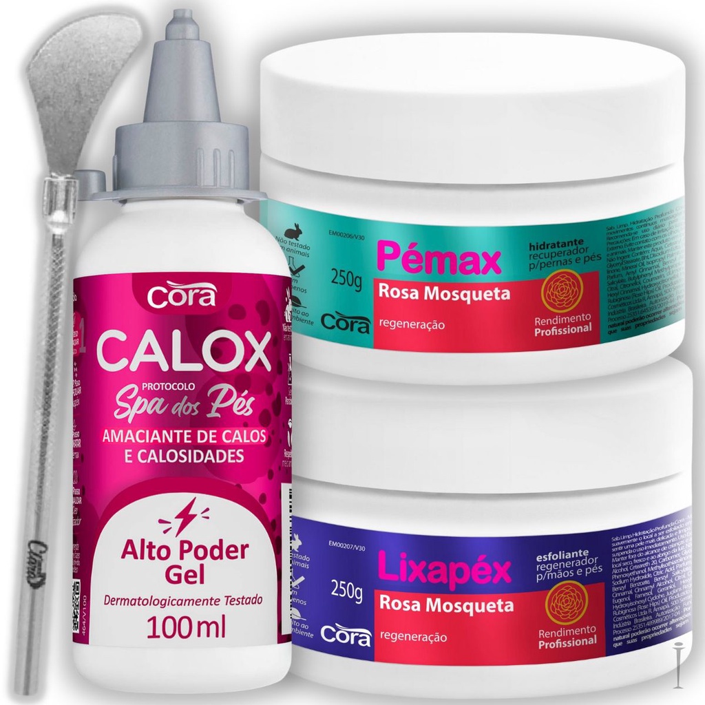 Kit Spa Dos Pes Em Casa Cora Calox Gel Lixapex Pemax Espatula