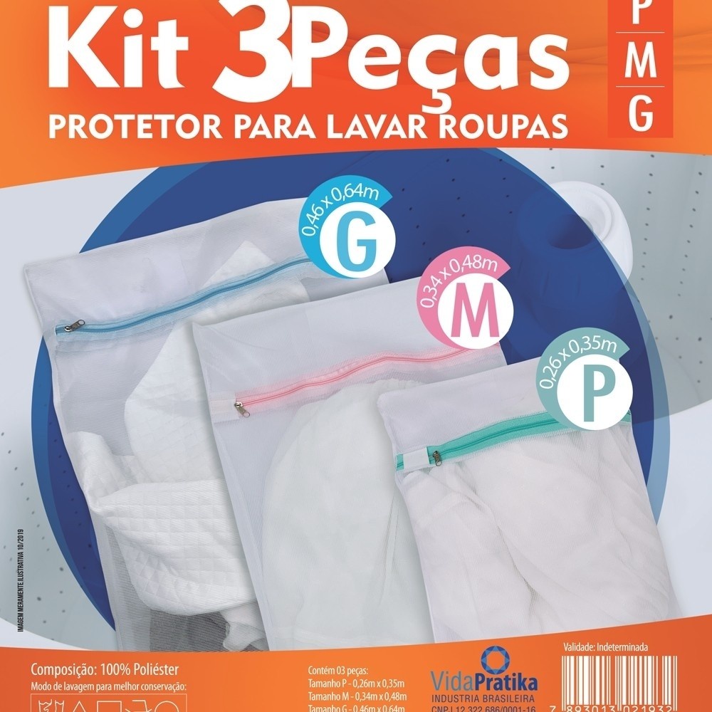 Kit Saco P M E G Saco Para Lavar Roupas Protetor De Lingerie