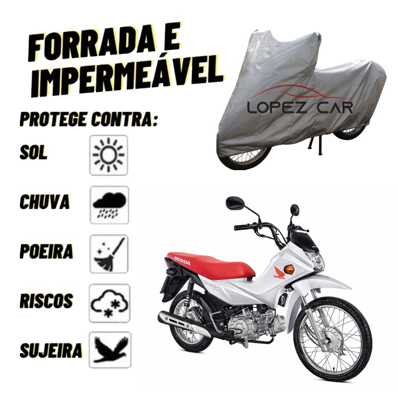 Capa Cobrir Moto Honda Pop Forrada Imperme Vel Shopee