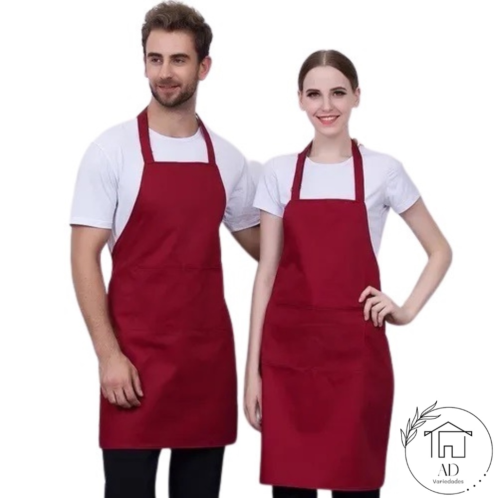 Avental Cozinha Vermelho Bolso Diversas Cores 5 Unidade Shopee Brasil