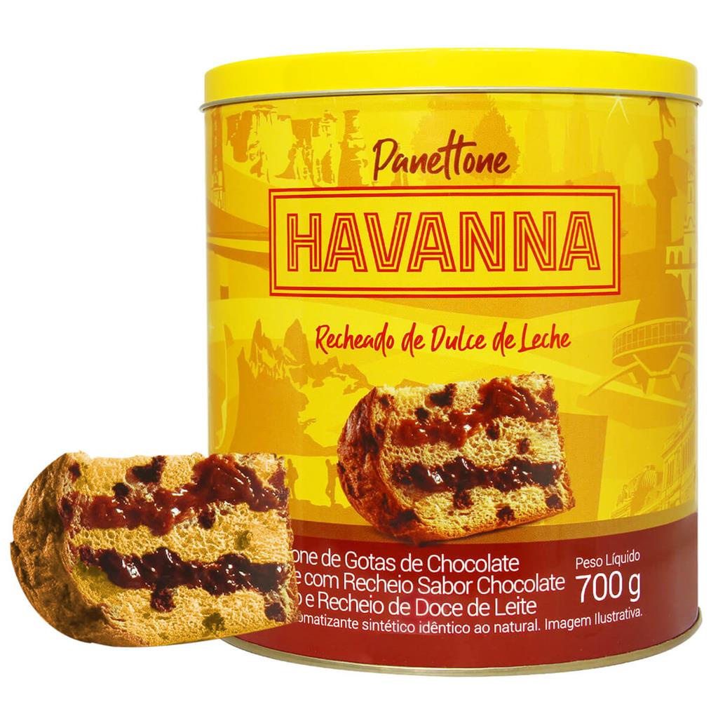 Panetone Havanna Duplo Recheio Doce De Leite C Gotas Chocolate Amargo