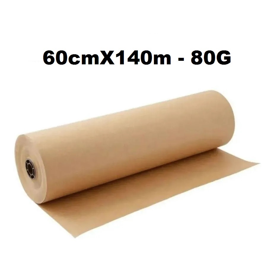 Bobina De Papel Kraft Pardo 60cm X 140m Ideal Para E Commerce