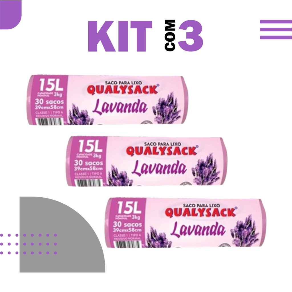 Kit Saco De Lixo Perfumado Un Lavanda L Anti Odores E Insetos