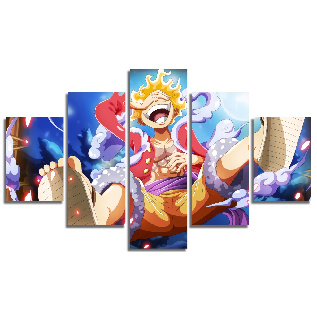 Quadro Decorativo Mosaico One Piece Luffy Gear Modo Nika God Deus