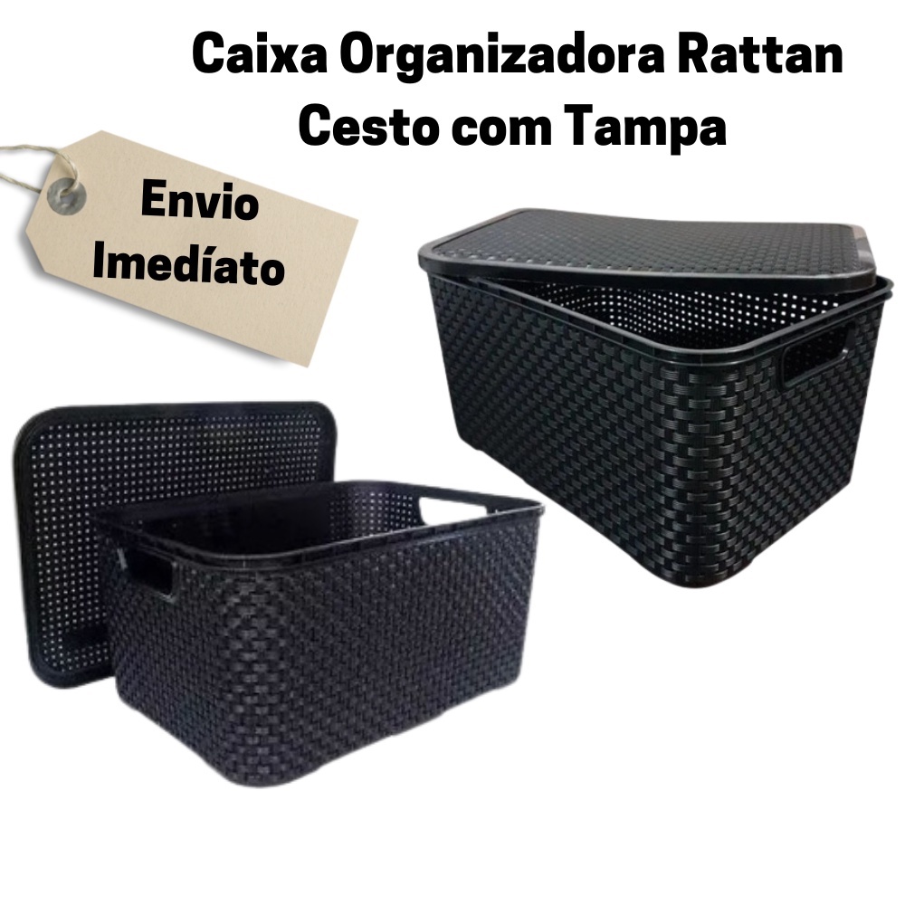 Caixa Organizadora Rattan Cesto Tampa E Litros Shopee Brasil