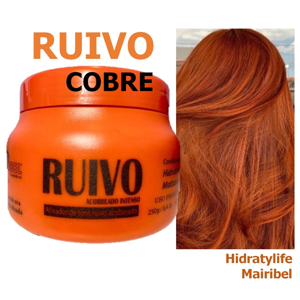 MÁSCARA MATIZADORA E CONDICIONADOR RUIVO COBRE POTE 250g Shopee