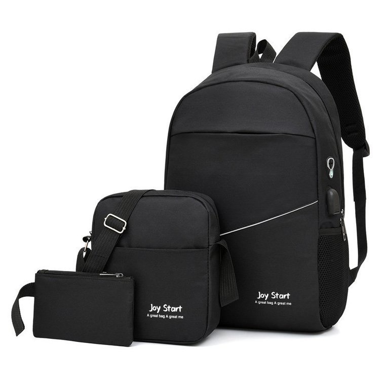 Mochila Bolsa Masculina Feminina Escolar Notebook Conjunto USB 3 peças