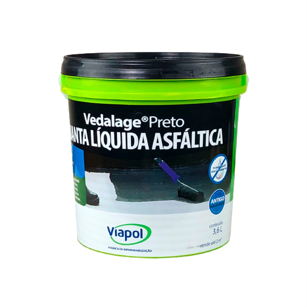 Manta Liquida Asfáltica Vedalage Preto 3 6 Litros Viapol Shopee Brasil