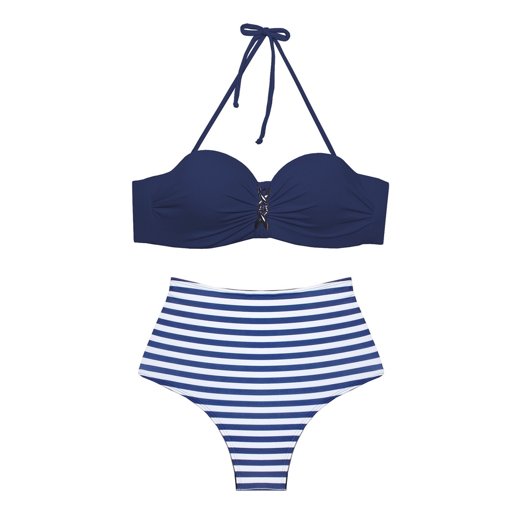 Conjunto Biquíni Bojo Fivela Fio Básico Hot Pants Cintura Alta
