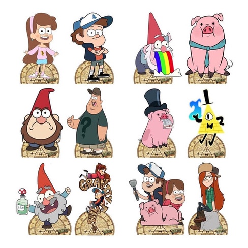 Gravity Falls 12 Displays De Festa De 20cm Totens Shopee Brasil