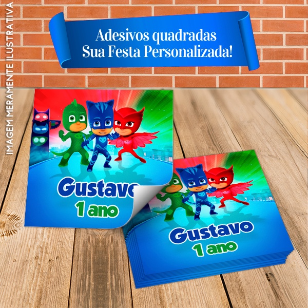 Adesivos Quadrados Personalizados Pj Masks Shopee Brasil