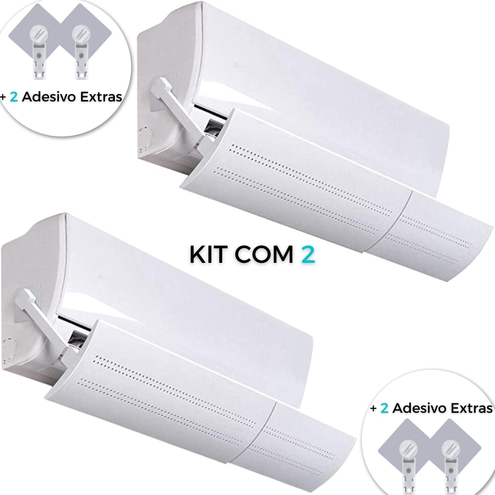 Kit 2 Defletor Para Ar Condicionado Split Ajustável até 106cm