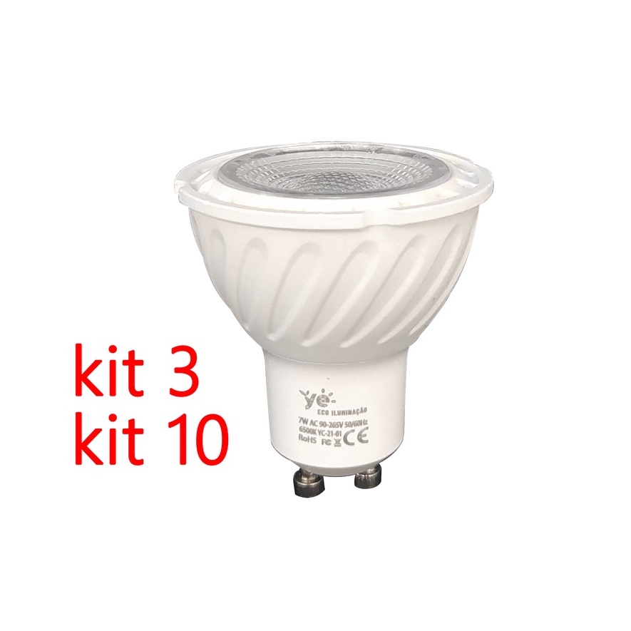 Lâmpada LED dicroica GU10 4 8W bivolt branco quente ou branco frio