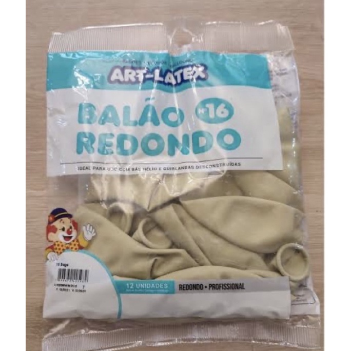 BALÃO REDONDO PROFISSIONAL LATEX LISO 16 POLEGADAS 12 UNIDADES