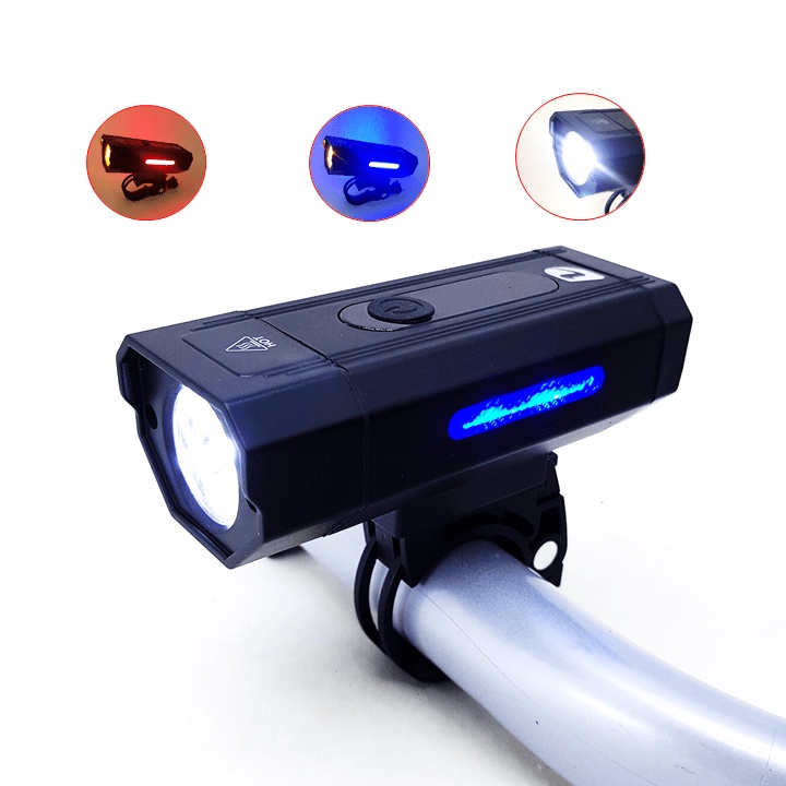 Farol Lanterna Sinalizador Para Bike Bicicleta Led Branca Vermelha Azul