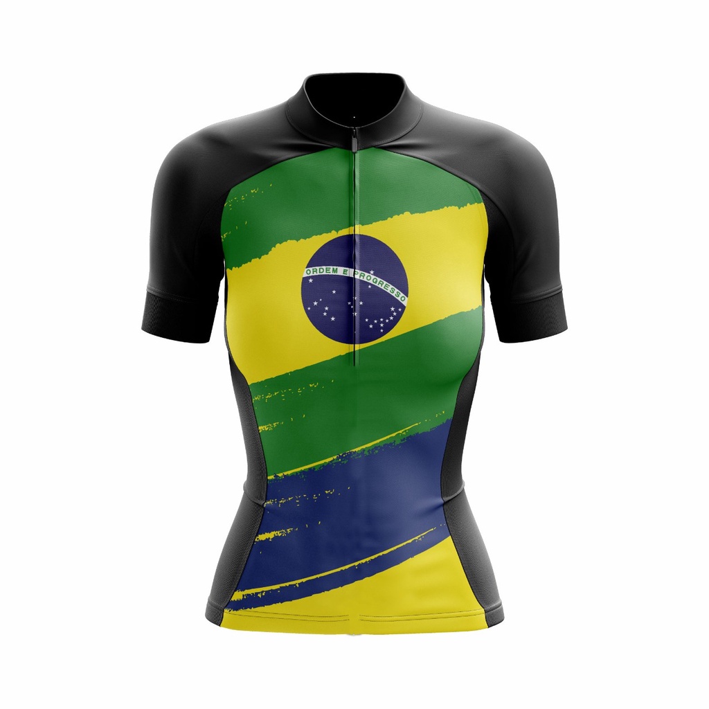 Camisa De Ciclismo Feminina Brasil Tintas Pro Manga Curta Way Shopee