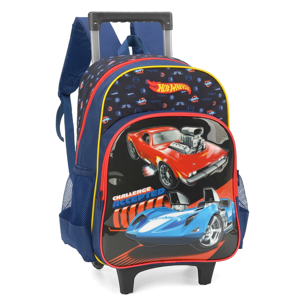 Mochila Rodinha G Hot Wheels Alça Luxcel IC HW Shopee Brasil