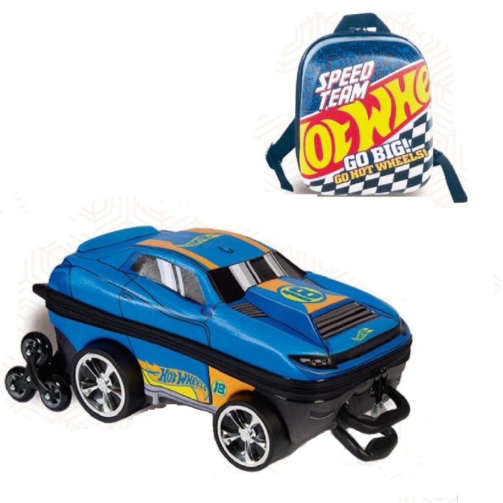 Mochila D Muscle Hot Wheels Escolar De Rodinhas D Maxtoy Lancheira