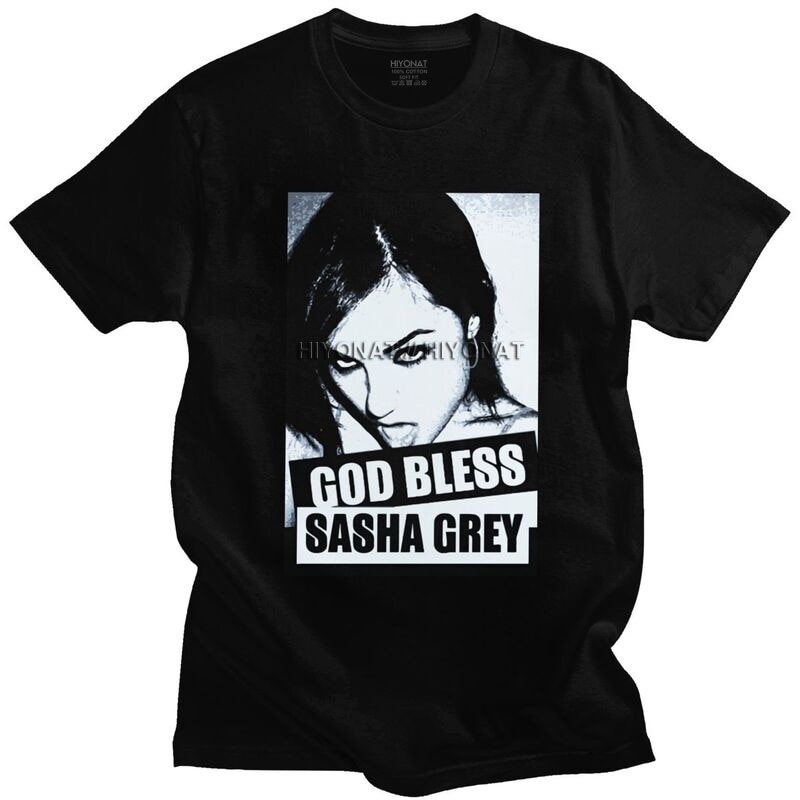 Camiseta Algod O Vintage God Bless Sasha Grey Homens Pr