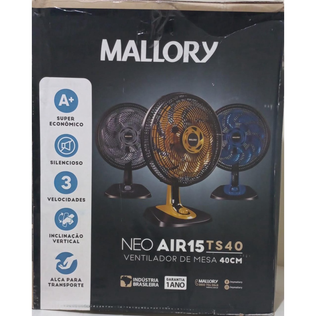 Ventilador Mallory TS40 Preto Dourado 40 Cm 13 Shopee Brasil