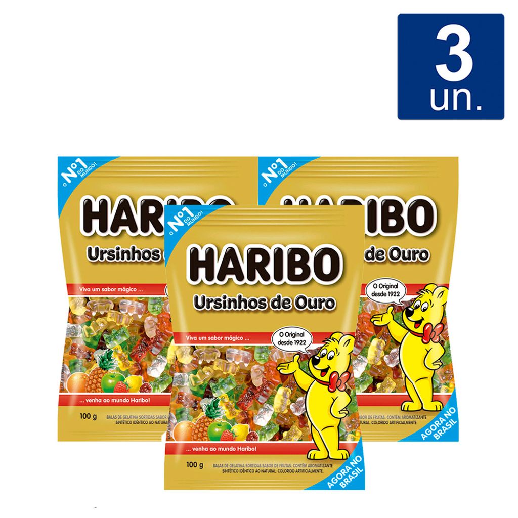 Kit X Balas De Gelatina Haribo Ursinhos De Ouro Frutas G Shopee