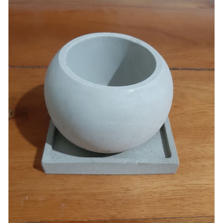 Mini Vaso Vasinho Em Cimento Para Suculentas Cactos Base Porta Vaso