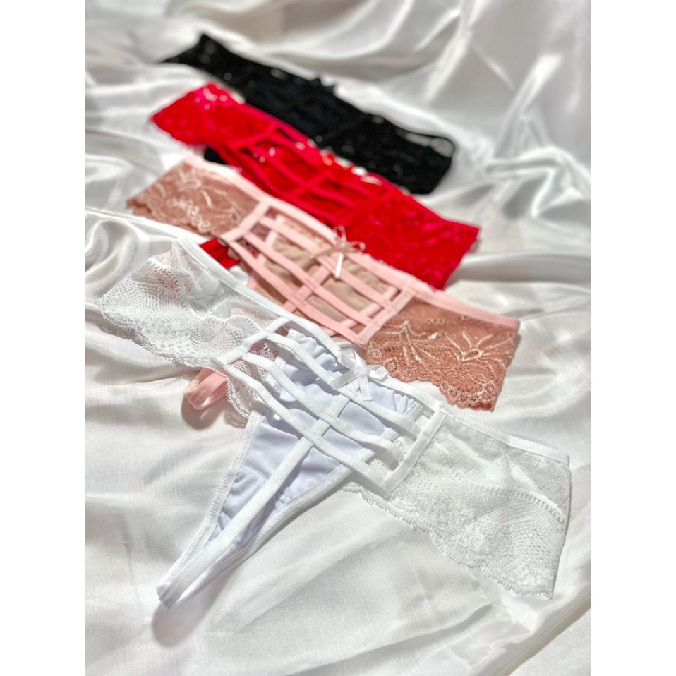 Calcinha Fio Dental Sexy Em Tiras Lingerie Shopee Brasil