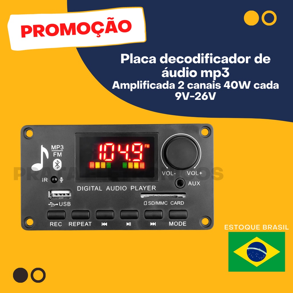 Placa Decodificadora Amplificada W X W Usb Bluetooth P Regulador